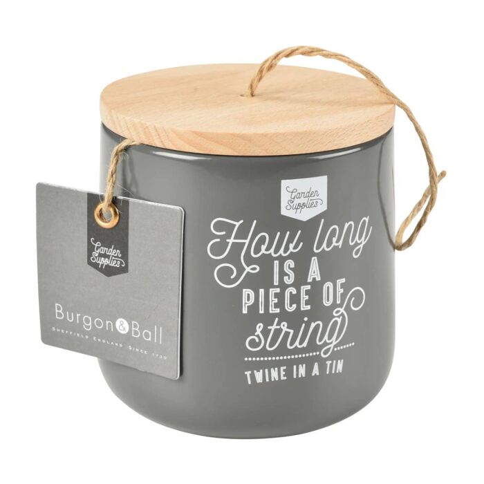 Burgon & Ball Twine Dispenser with 120m of Jute Twine - Charcoal